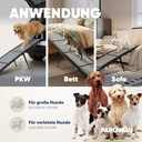 PAROWAU Hunderampe Auto klappbar 120kg extra stabil mit Zusatzfuß 170x44cm
